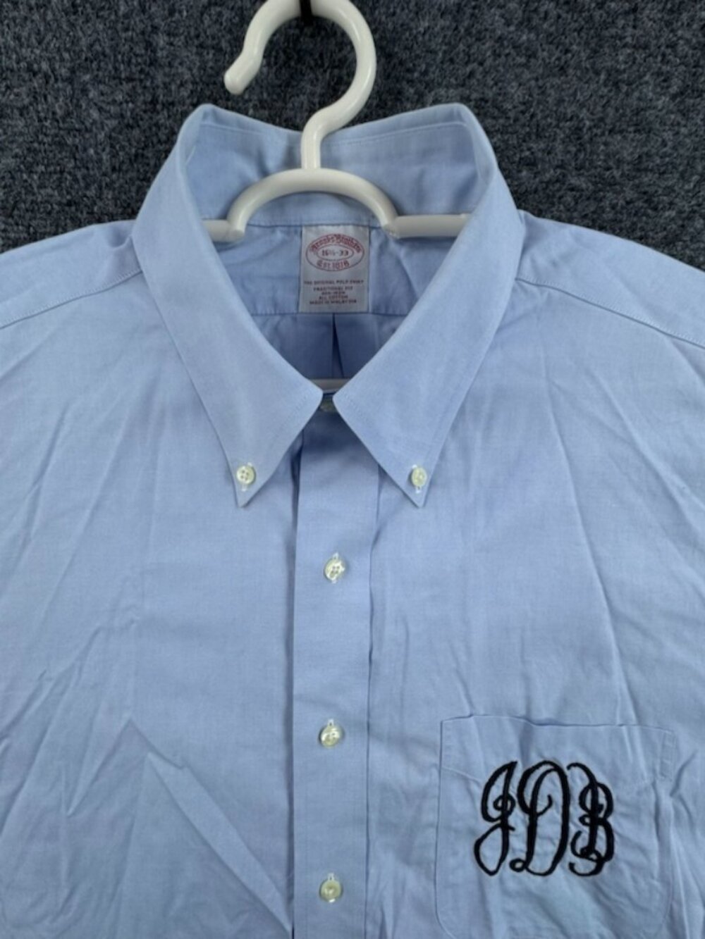 Brooks Brothers Gdb Traditional Non-Iron Cotton 16.5 33 Button-Down Blue Men